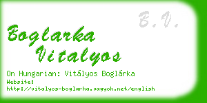 boglarka vitalyos business card